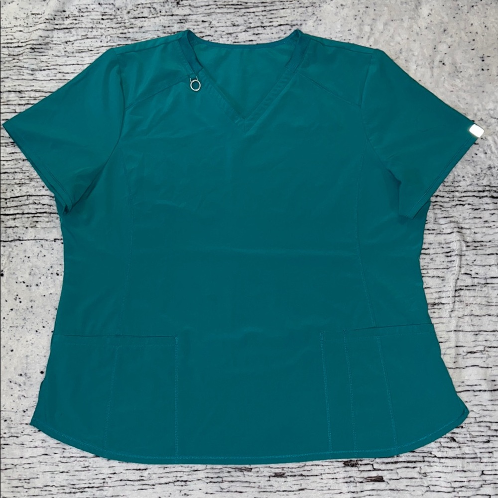 Teal Women's Cherokee Infinity V-Neck Scrub Top Size 2XL